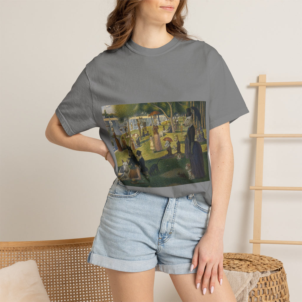 Bull Terrier A Sunday Afternoon on La Grande Jatte — after Georges Seurat, 1886 | Garment-Dyed Tee