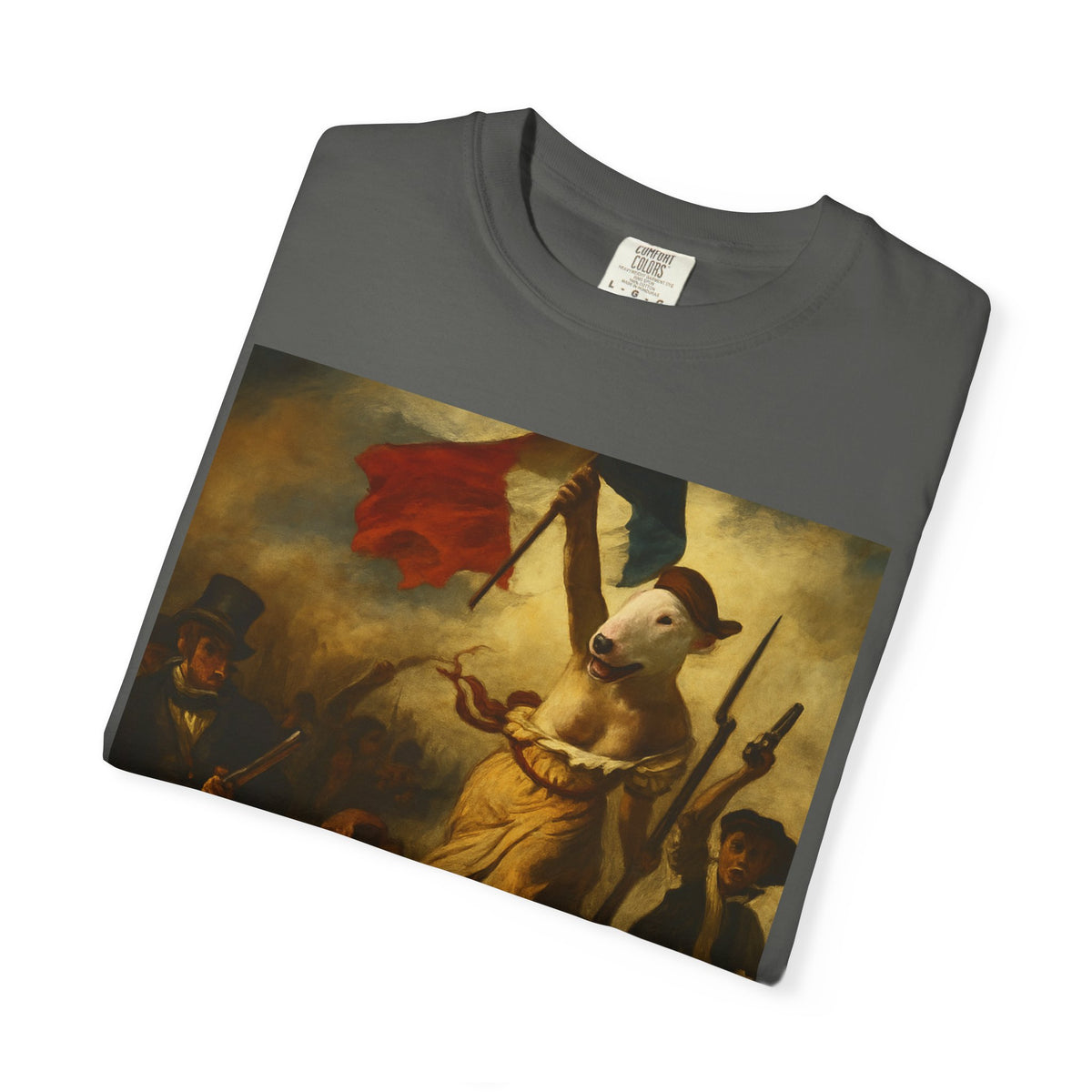 Bull Terrier Liberty Leading the People — after Eugene Delacroix, 1830 | Garment-Dyed Tee
