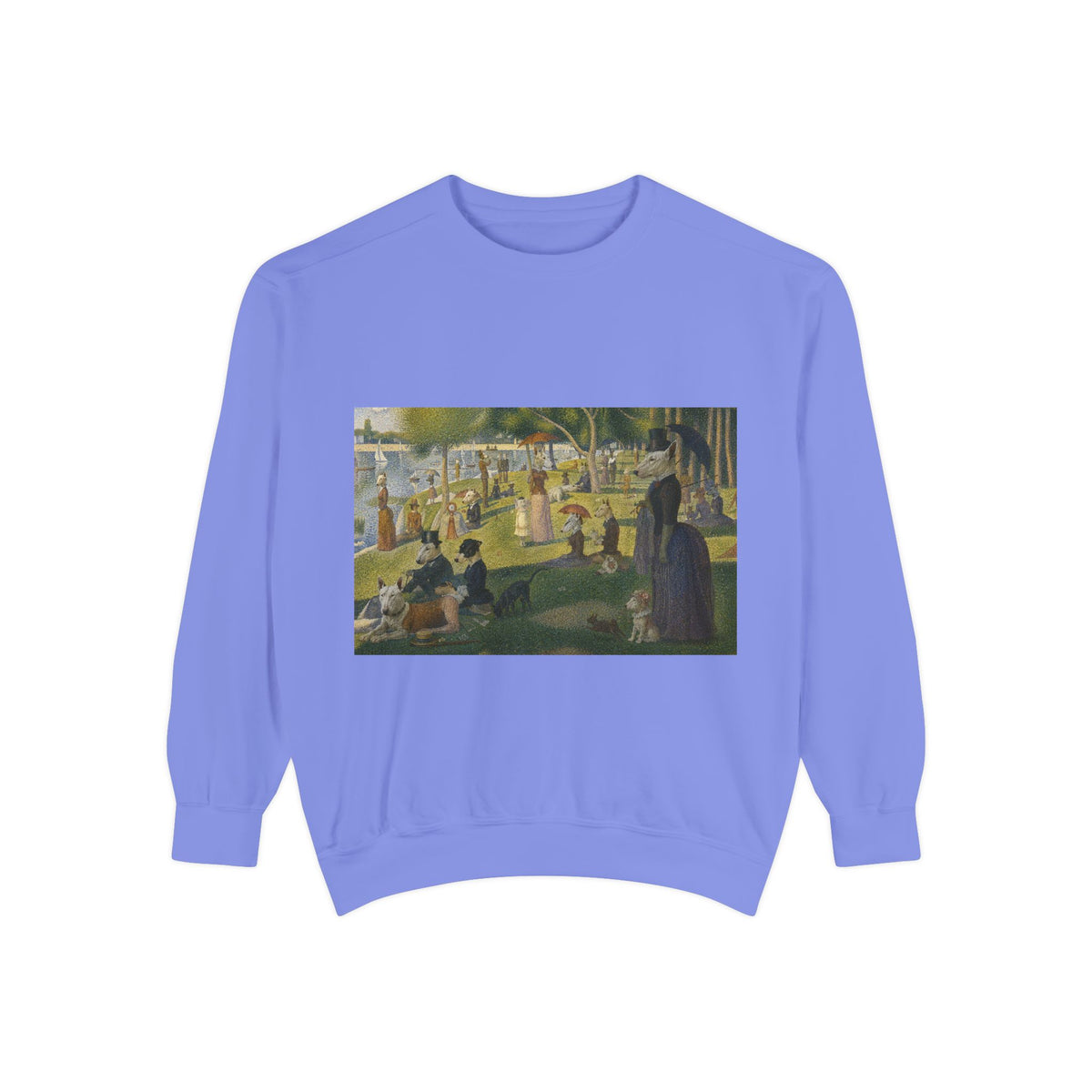 Bull Terrier A Sunday Afternoon on La Grande Jatte — after Georges Seurat, 1886 | Crewneck
