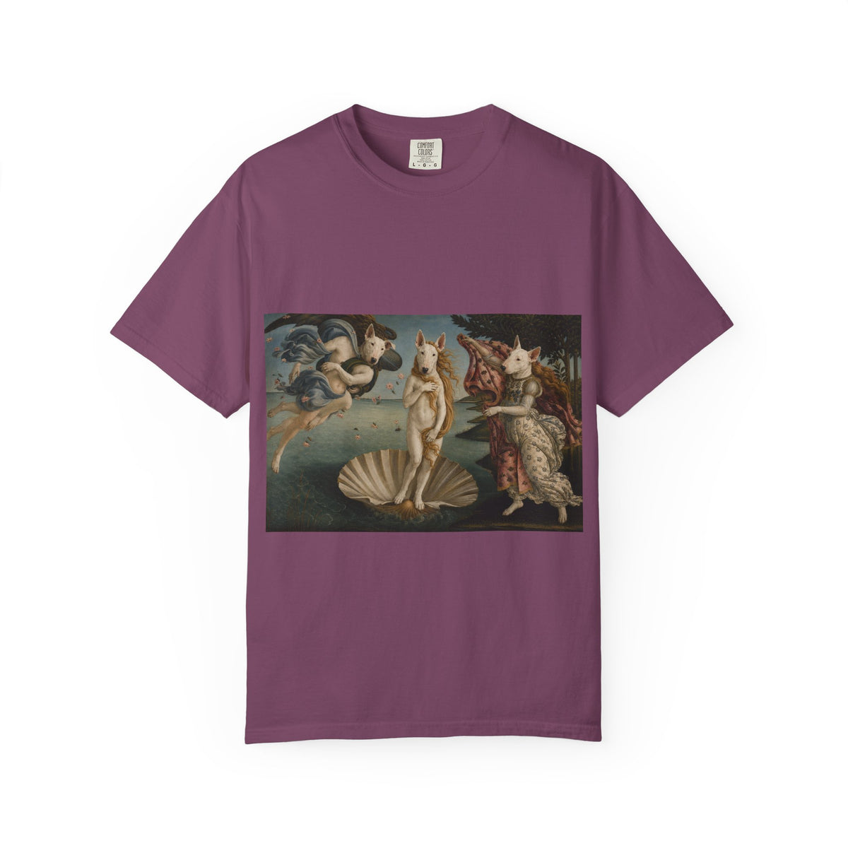 Bull Terrier The Birth of Venus — after Sandro Botticelli, c.1485 | Garment-Dyed Tee