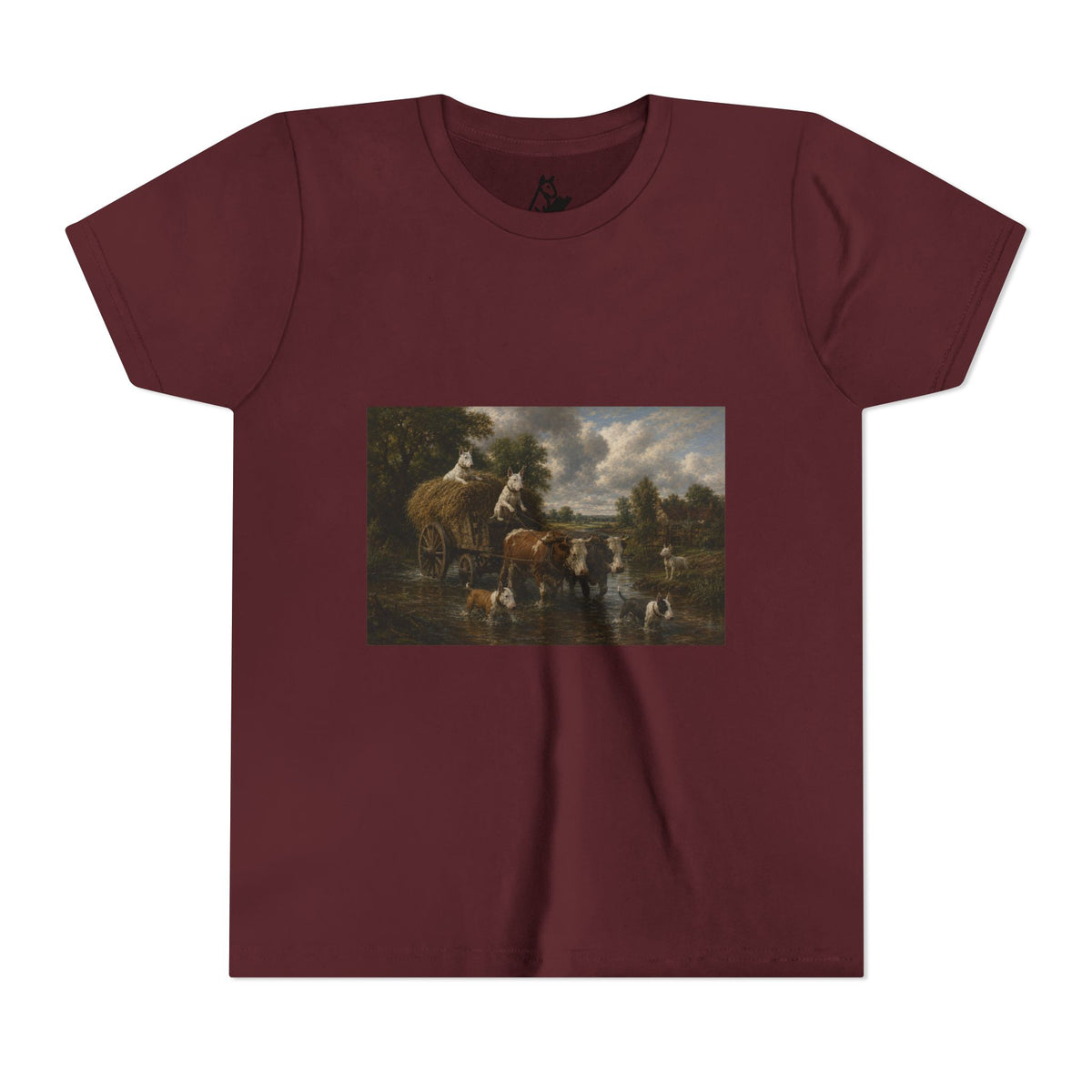 Bull Terrier The Hay Wain — after John Constable, 1821 | Youth Tee
