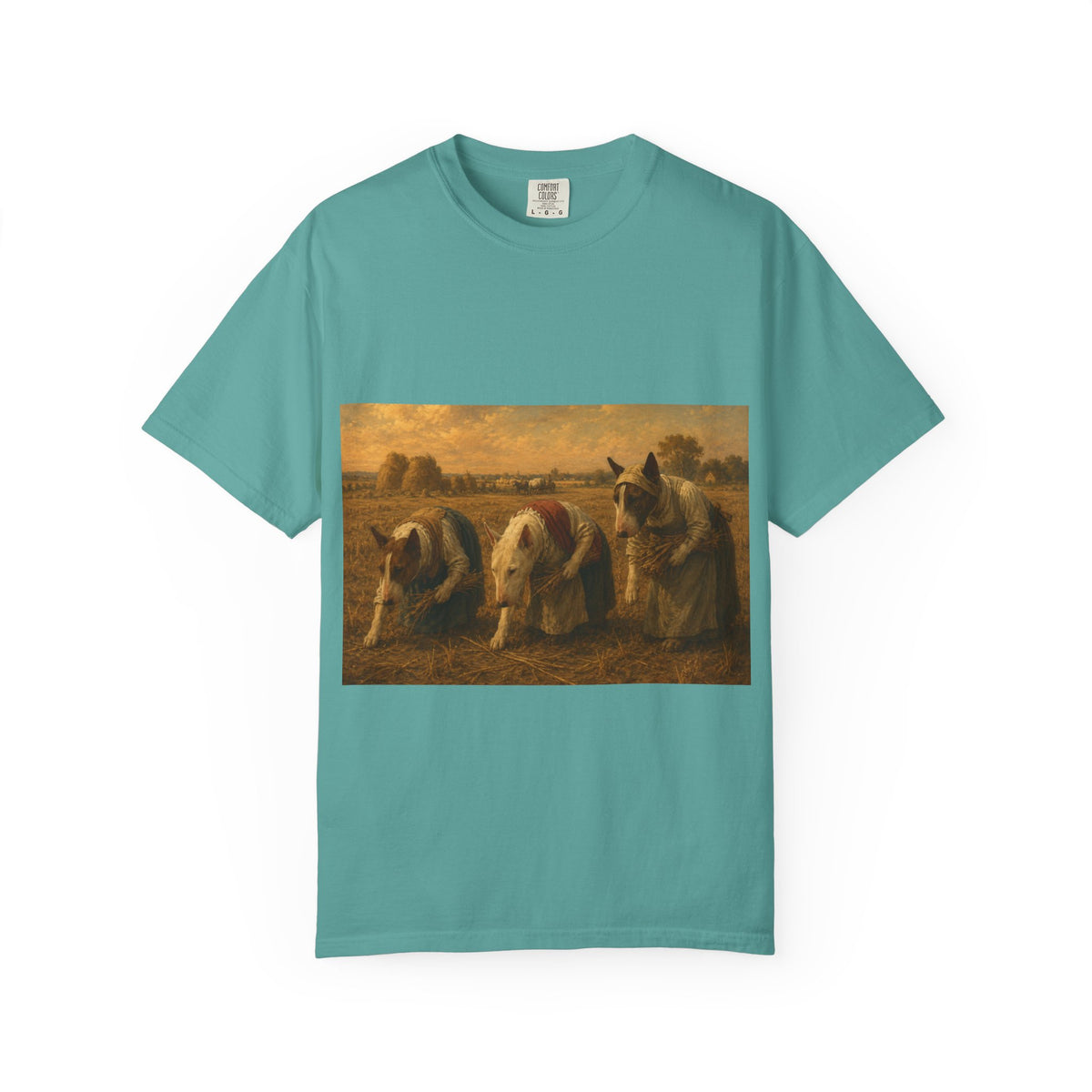 Bull Terrier The Gleaners — after Jean-Francois Millet, 1857 | Garment-Dyed Tee