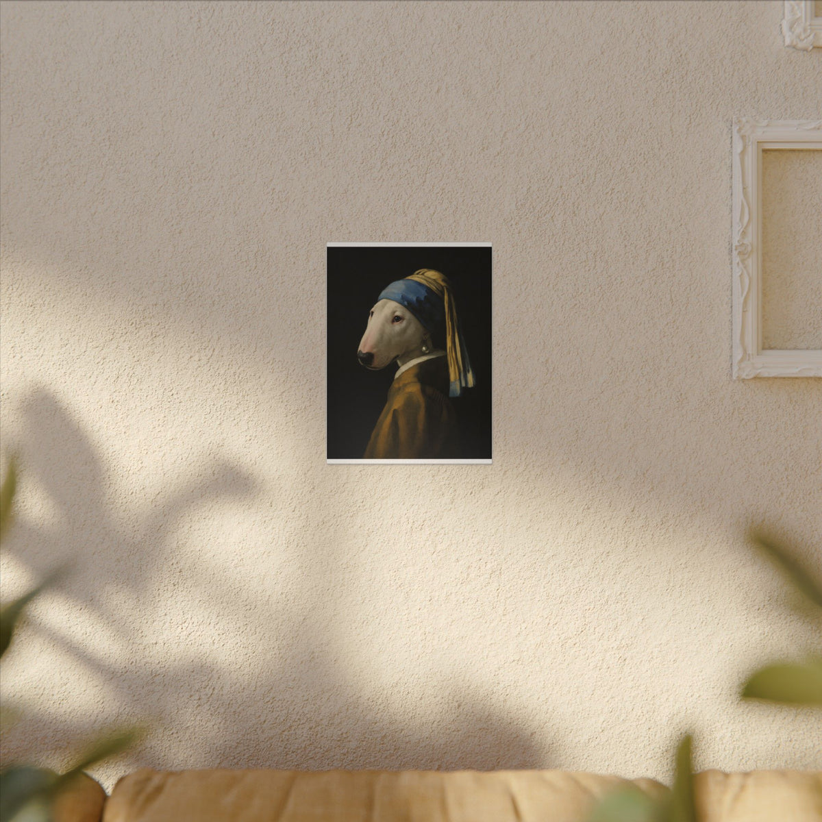 Bull Terrier Girl with a Pearl Earring — after Johannes Vermeer, c.1665 | Canvas