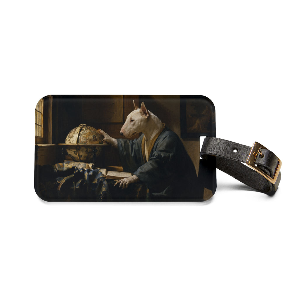 Bull Terrier The Astronomer — after Johannes Vermeer, 1668 | Luggage Tag