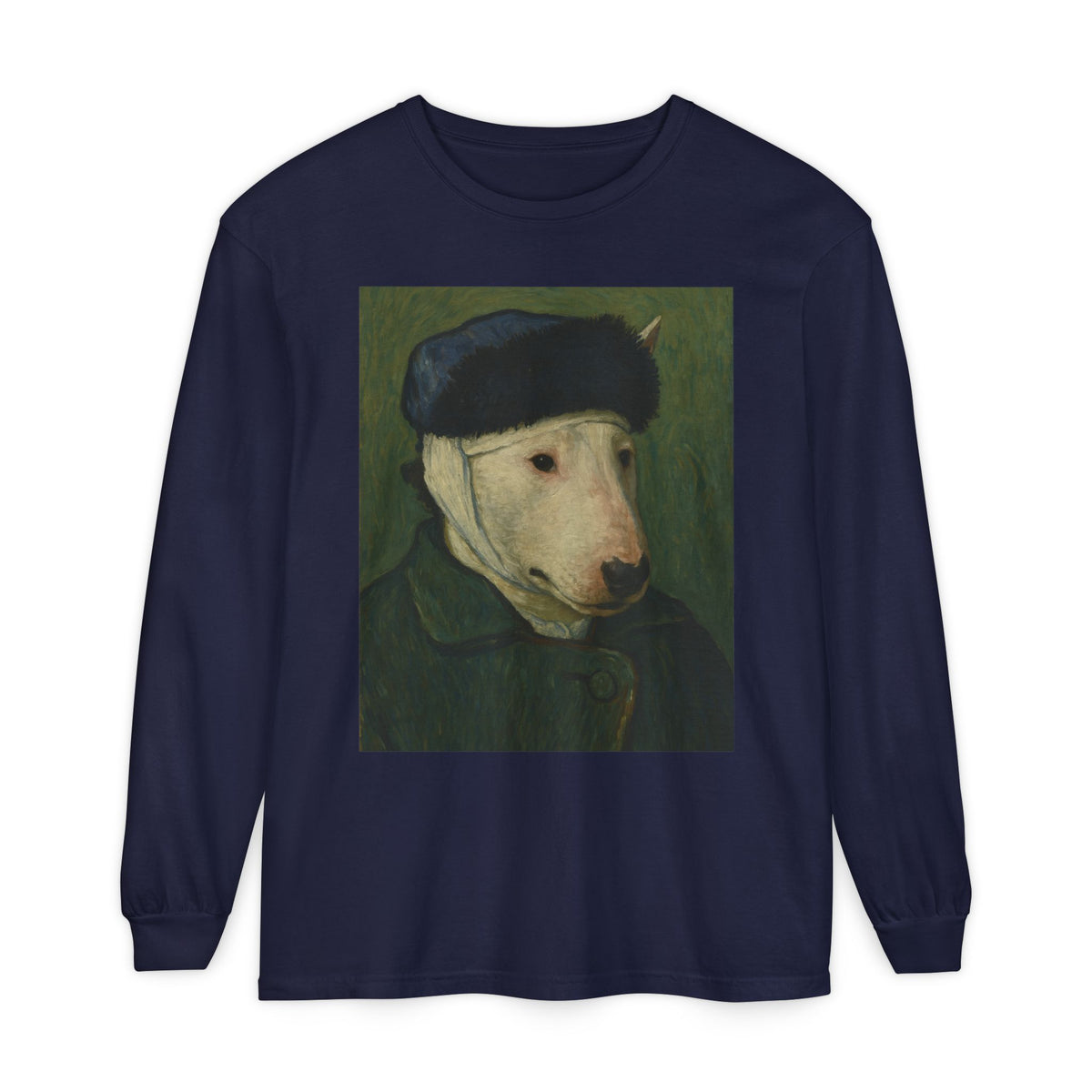 Bull Terrier Self-Portrait with Bandaged Ear — after Vincent van Gogh, 1889 | Long Sleeve