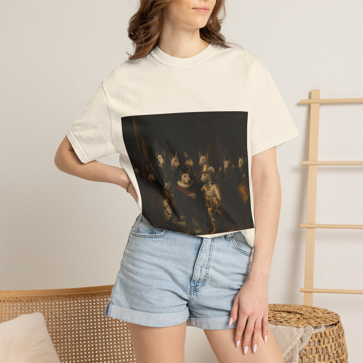 Bull Terrier The Night Watch — after Rembrandt van Rijn, 1642 | Garment-Dyed Tee
