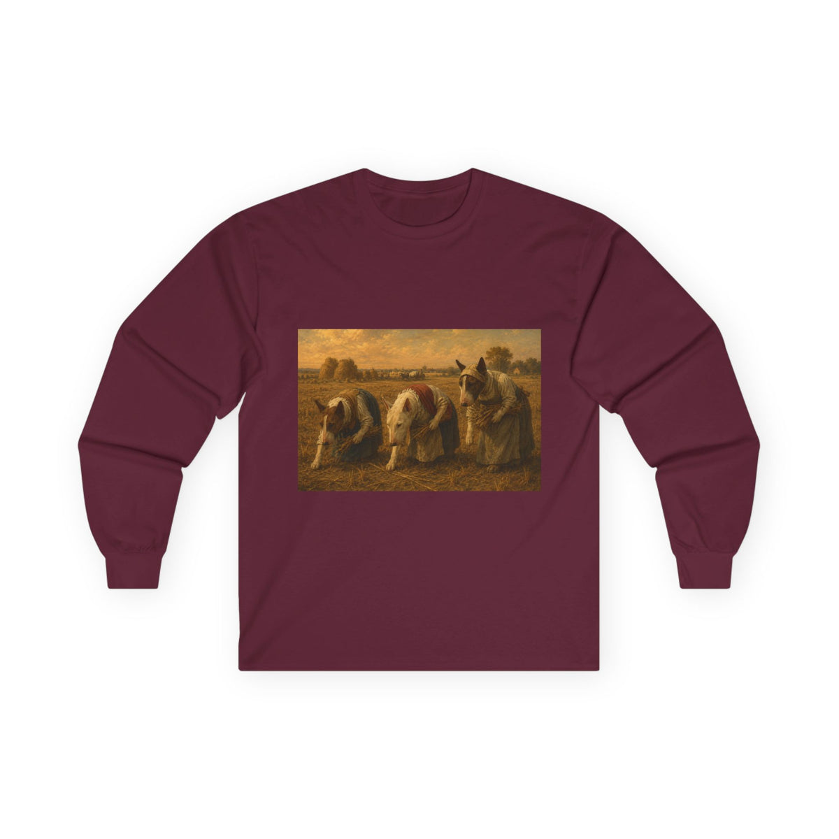 Bull Terrier The Gleaners — after Jean-Francois Millet, 1857 | Long Sleeve