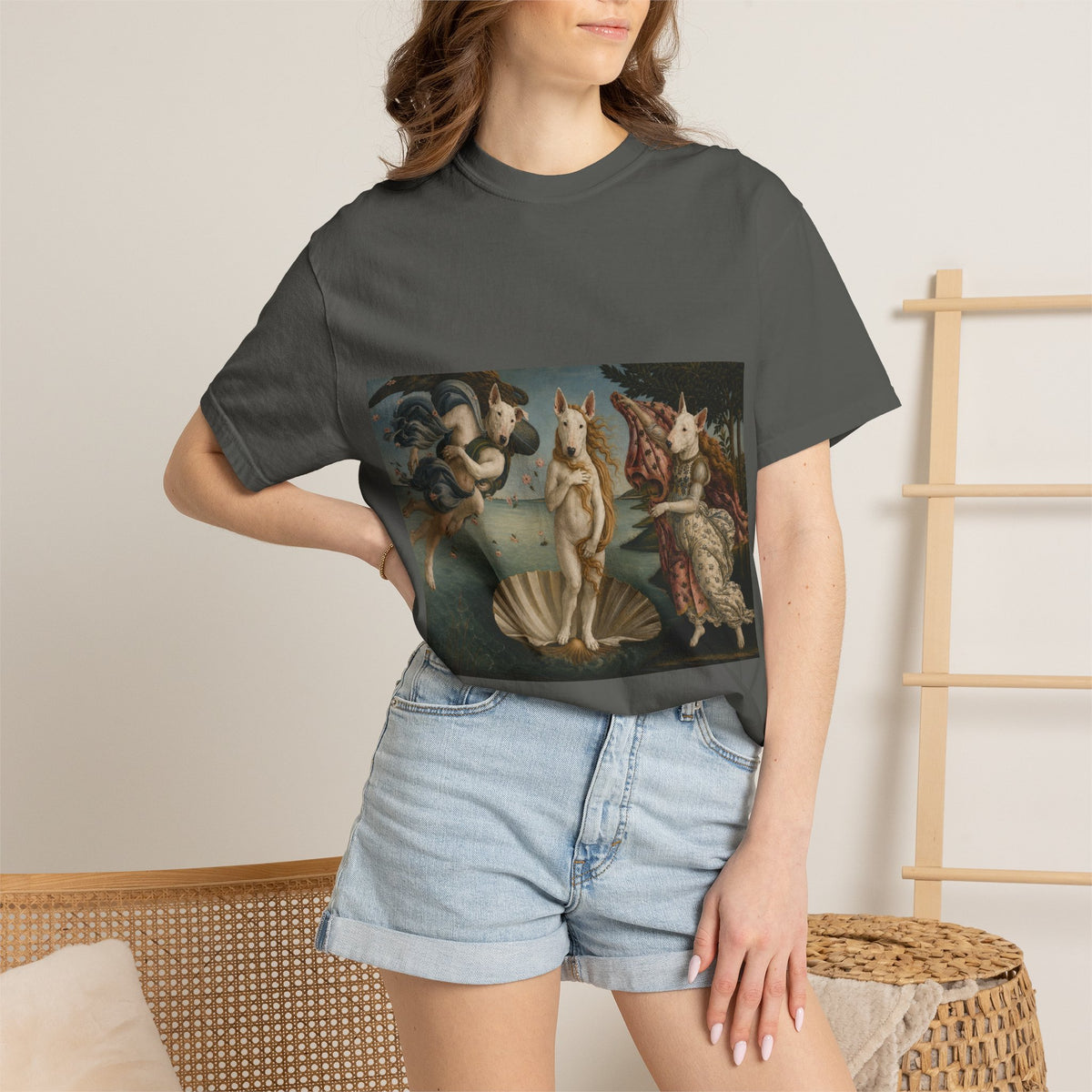 Bull Terrier The Birth of Venus — after Sandro Botticelli, c.1485 | Garment-Dyed Tee