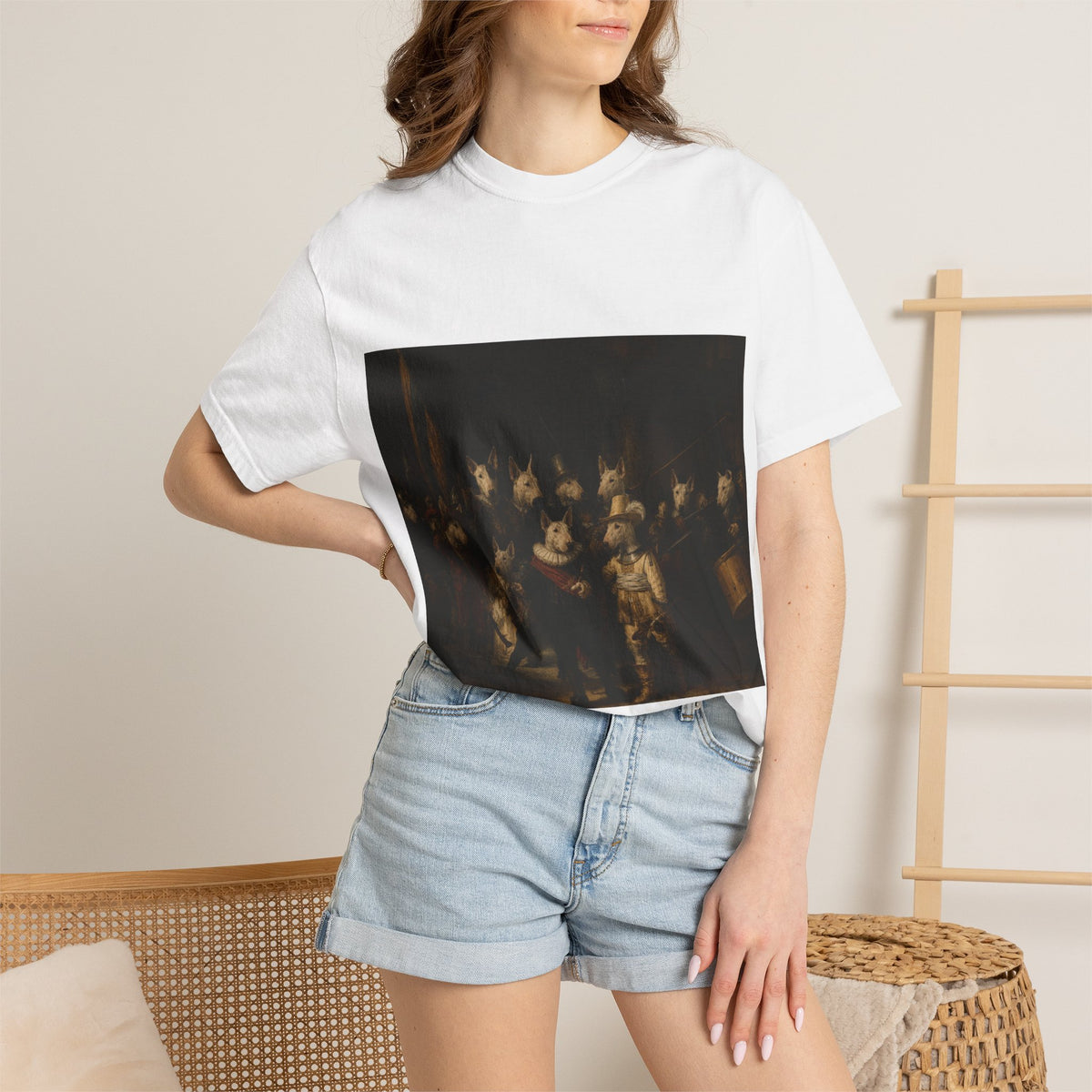 Bull Terrier The Night Watch — after Rembrandt van Rijn, 1642 | Garment-Dyed Tee