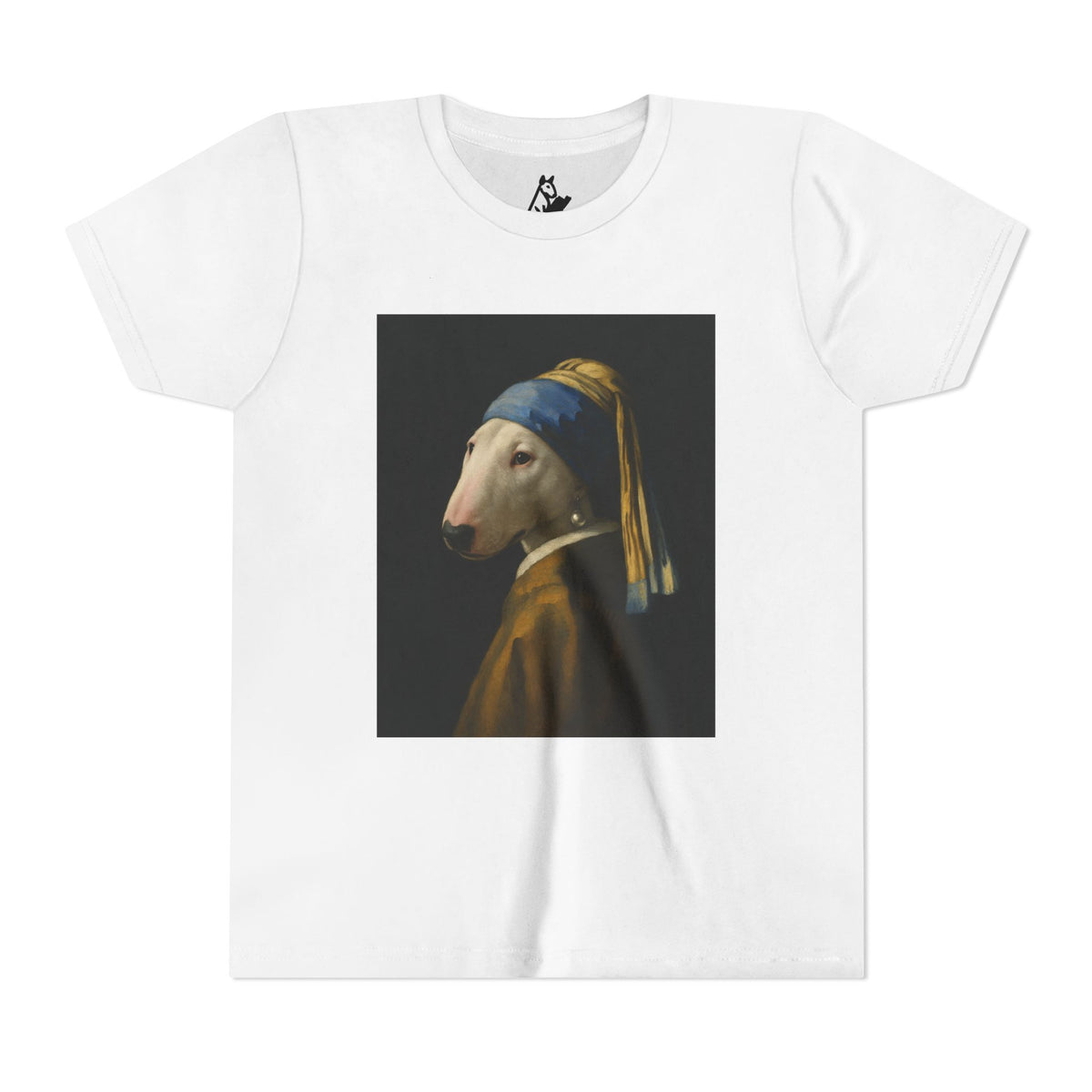 Bull Terrier Girl with a Pearl Earring — after Johannes Vermeer, c.1665 | Youth Tee