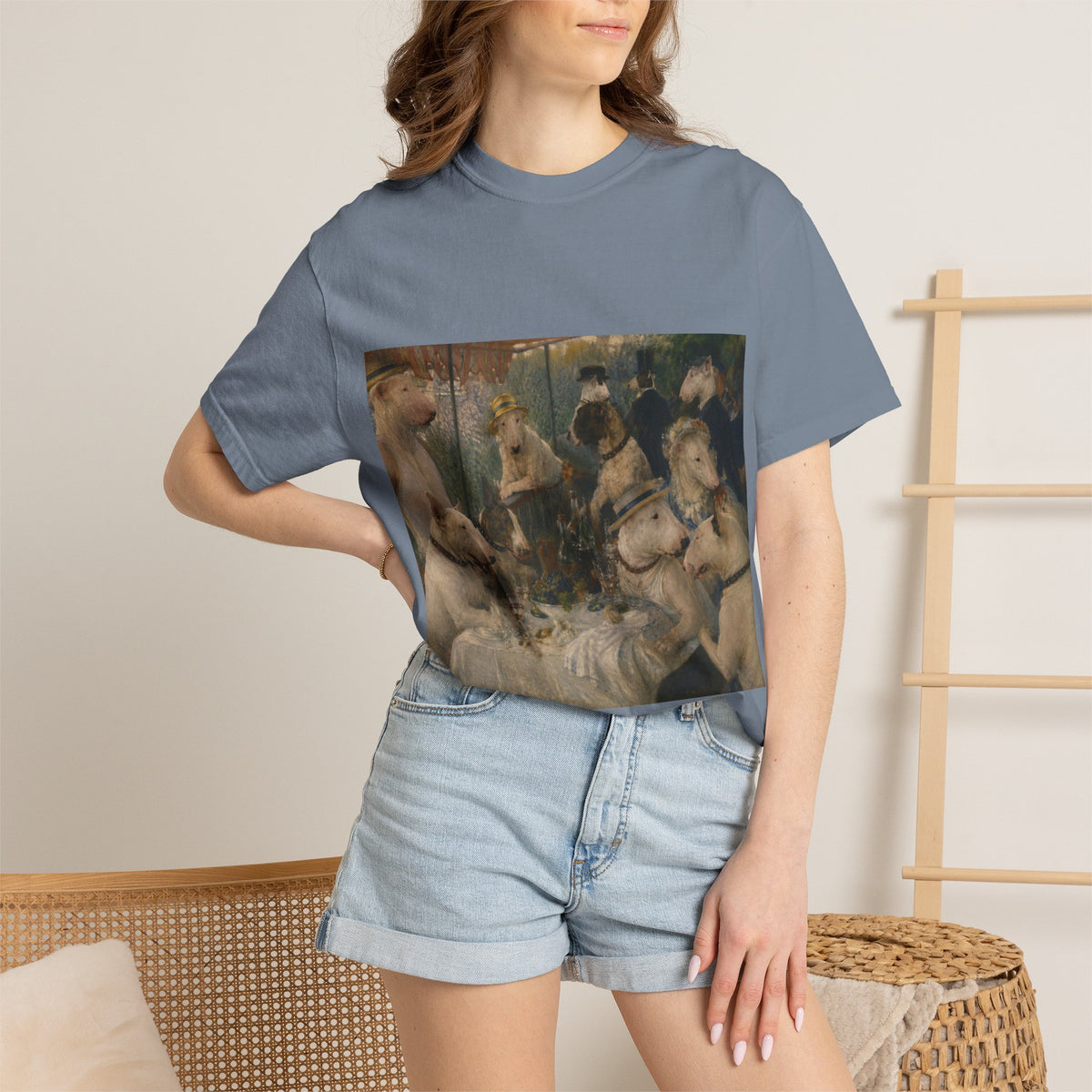Bull Terrier Luncheon of the Boating Party — after Pierre-Auguste Renoir, 1881 | Garment-Dyed Tee