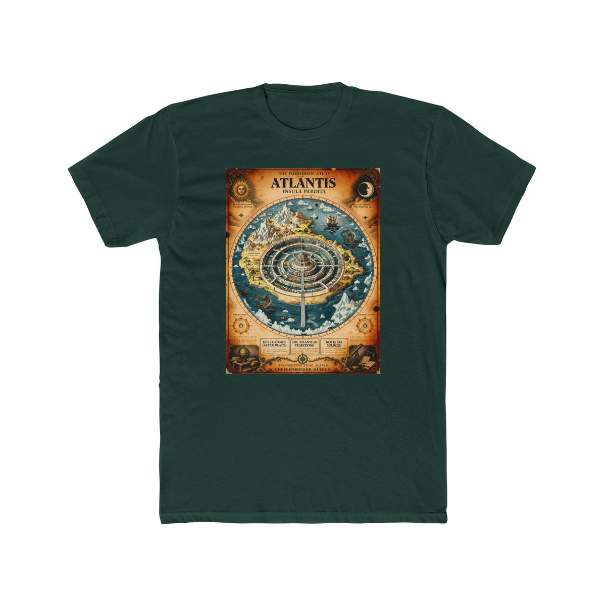 Atlantis, The Forbidden Atlas Plate III | Unisex Cotton Crew Tee