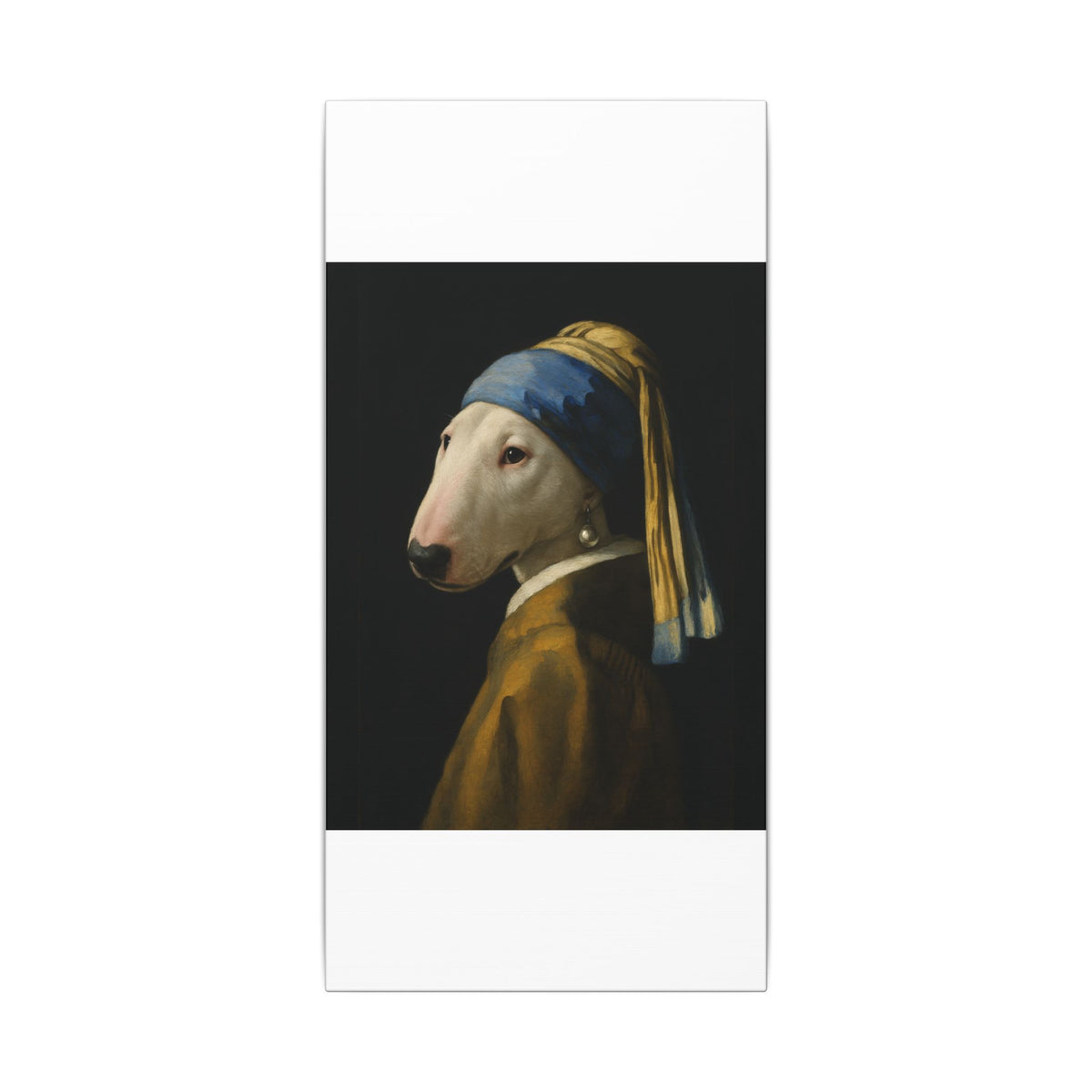 Bull Terrier Girl with a Pearl Earring — after Johannes Vermeer, c.1665 | Canvas