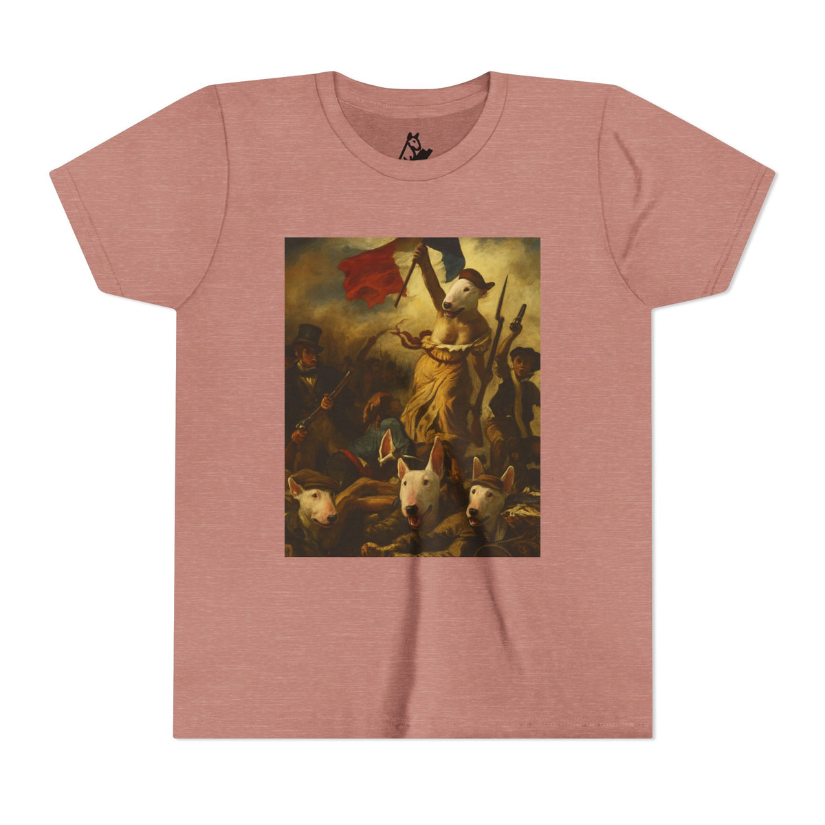 Bull Terrier Liberty Leading the People — after Eugene Delacroix, 1830 | Youth Tee