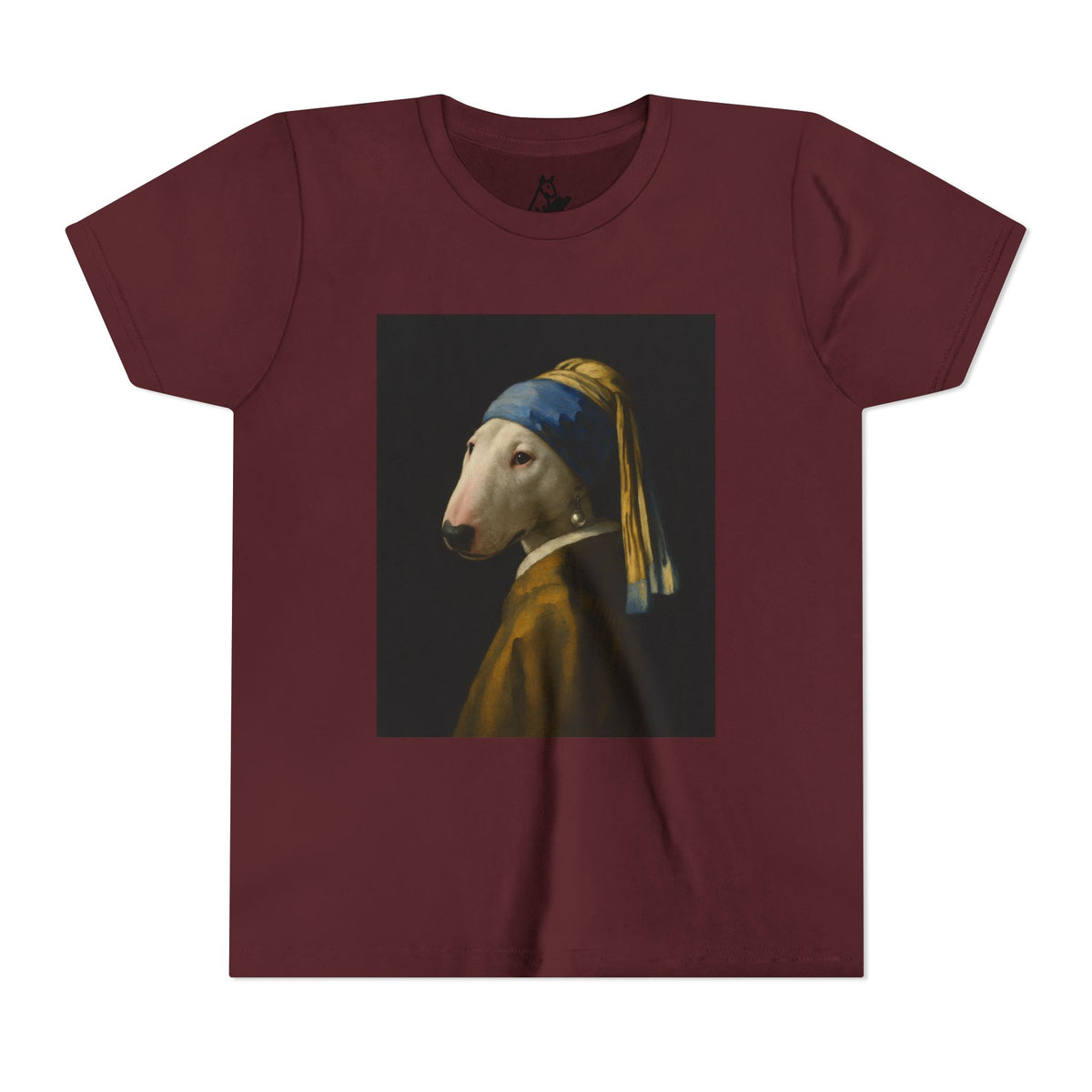 Bull Terrier Girl with a Pearl Earring — after Johannes Vermeer, c.1665 | Youth Tee