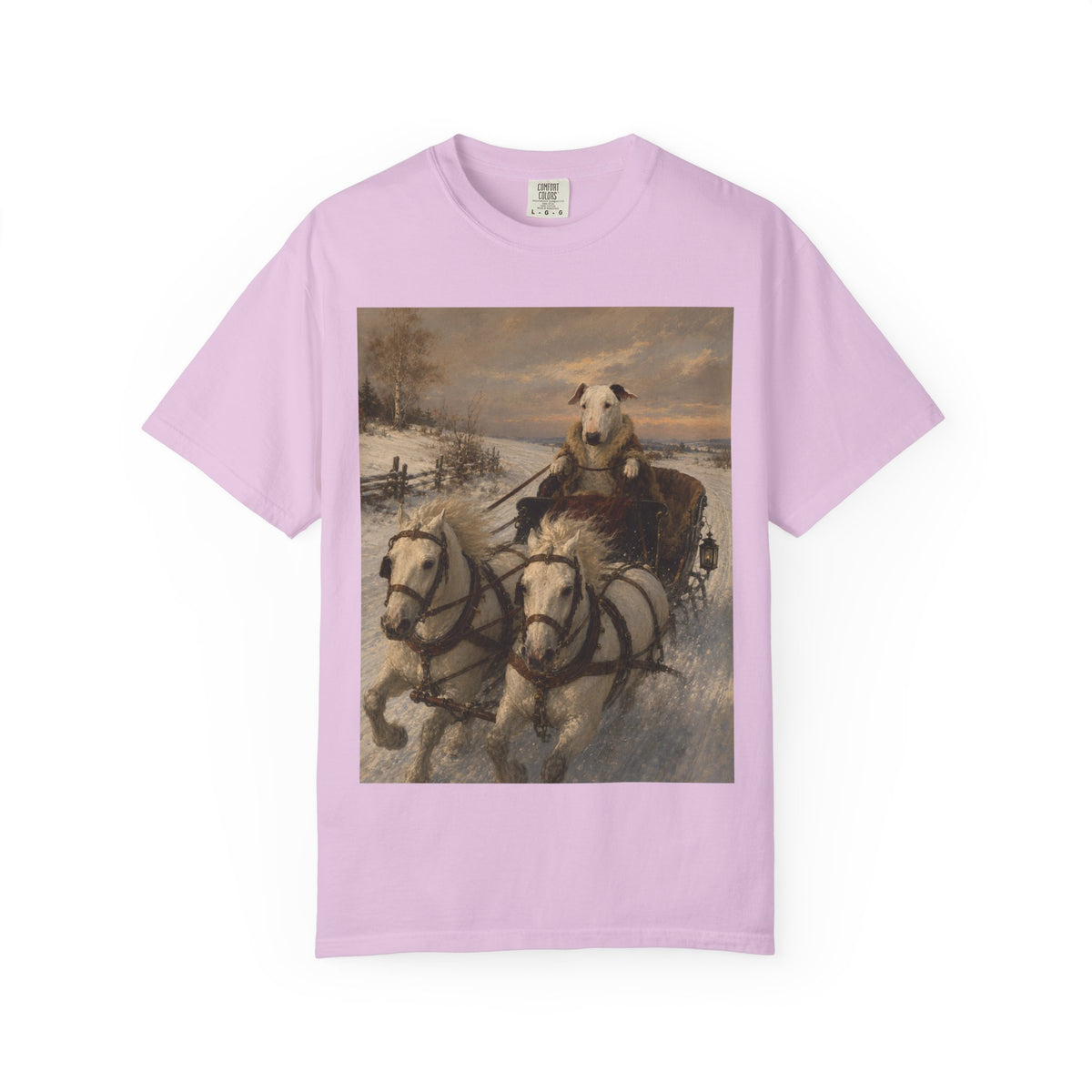 Bull Terrier Sleigh Ride — after Alfred Wierusz-Kowalski, c.1890 | Garment-Dyed Tee