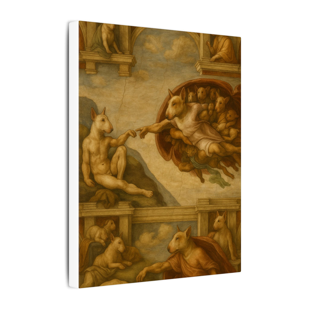 Bull Terrier The Creation of Adam — after Michelangelo, 1512 | Canvas