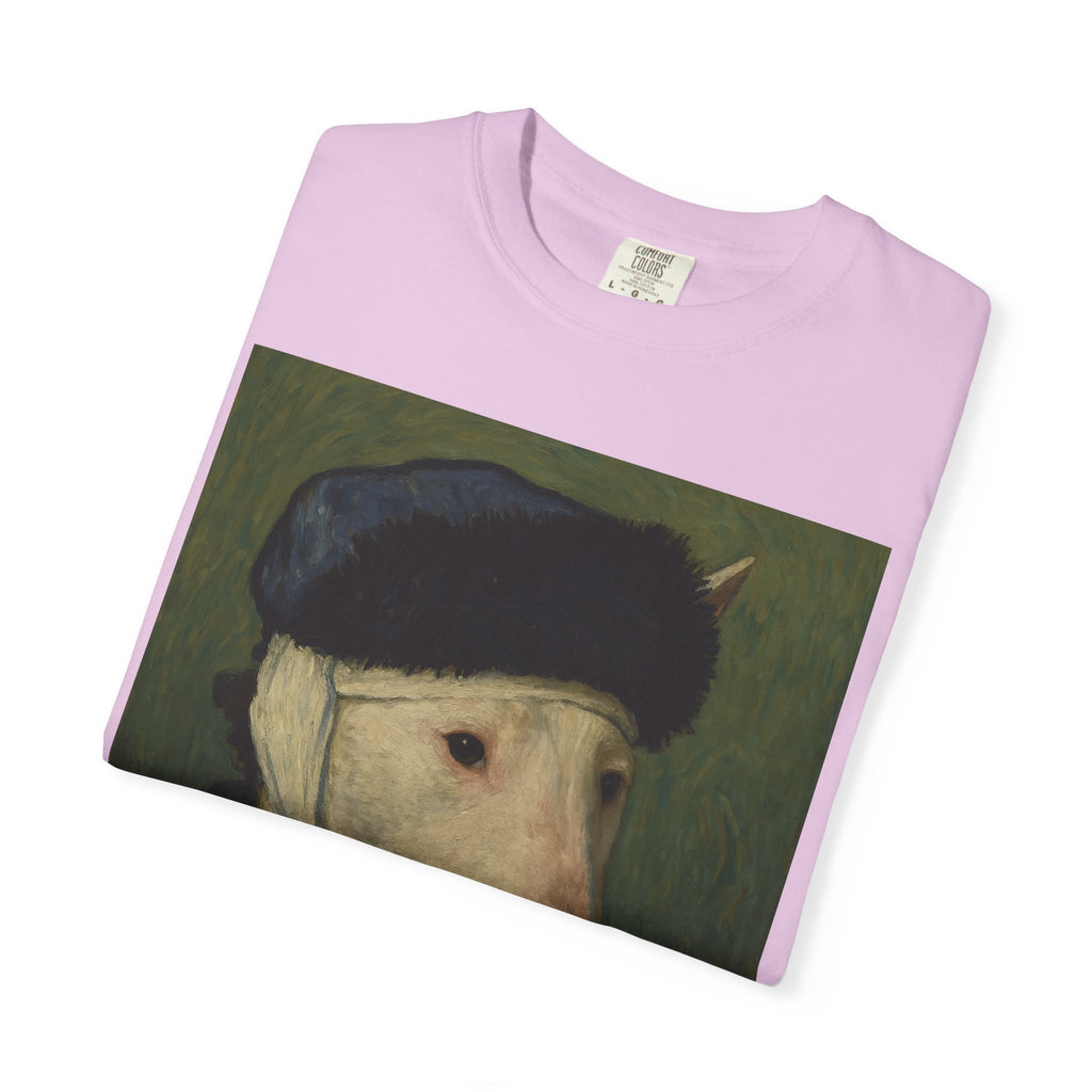 Bull Terrier Self-Portrait with Bandaged Ear — after Vincent van Gogh, 1889 | Garment-Dyed Tee