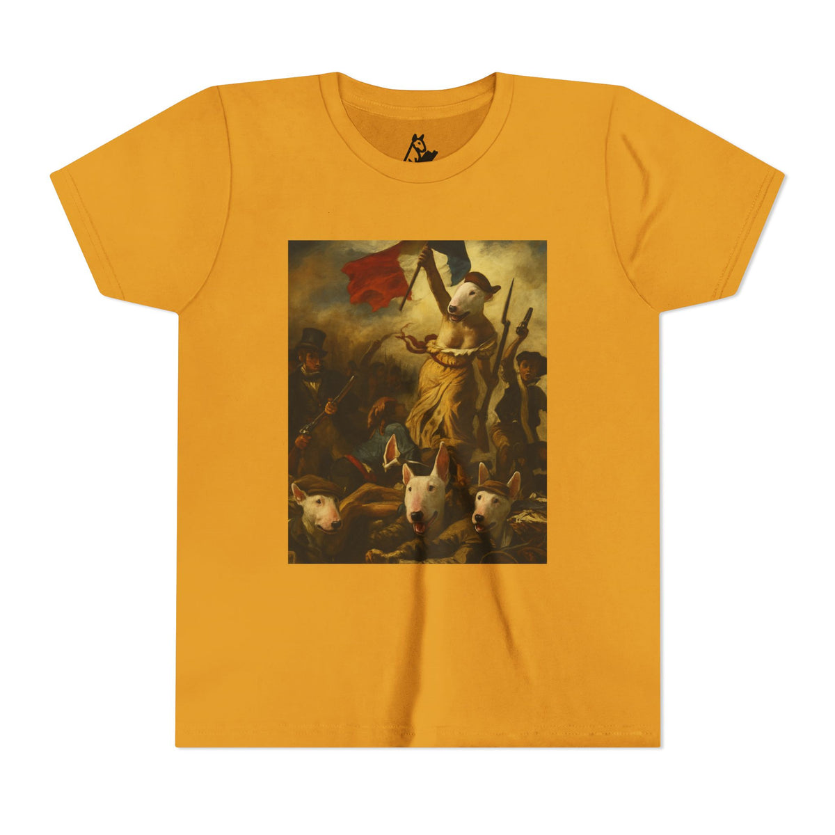 Bull Terrier Liberty Leading the People — after Eugene Delacroix, 1830 | Youth Tee