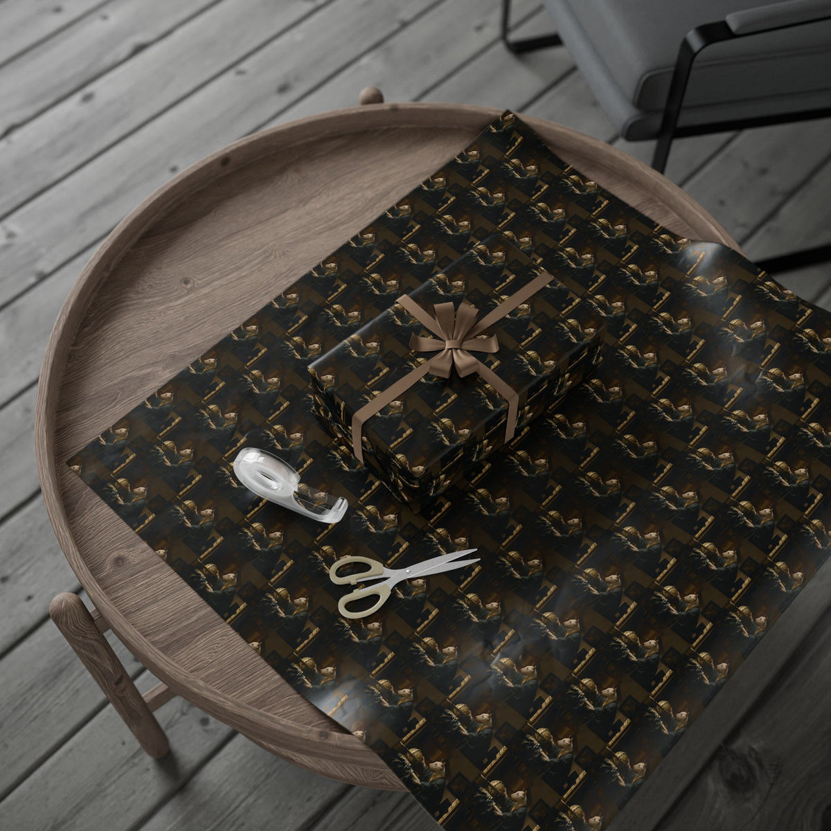 Bull Terrier The Astronomer — after Johannes Vermeer, 1668 | Wrapping Paper