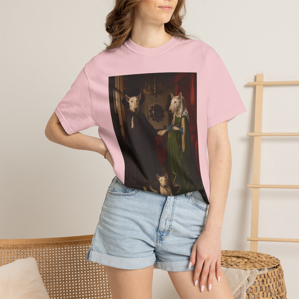 Bull Terrier The Arnolfini Portrait — after Jan van Eyck, 1434 | Garment-Dyed Tee