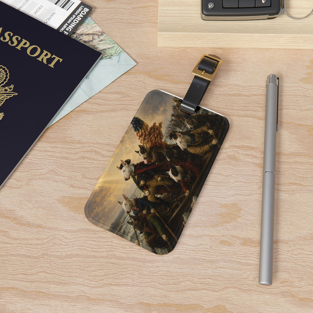 Bull Terrier Washington Crossing the Delaware — after Emanuel Leutze, 1851 | Luggage Tag