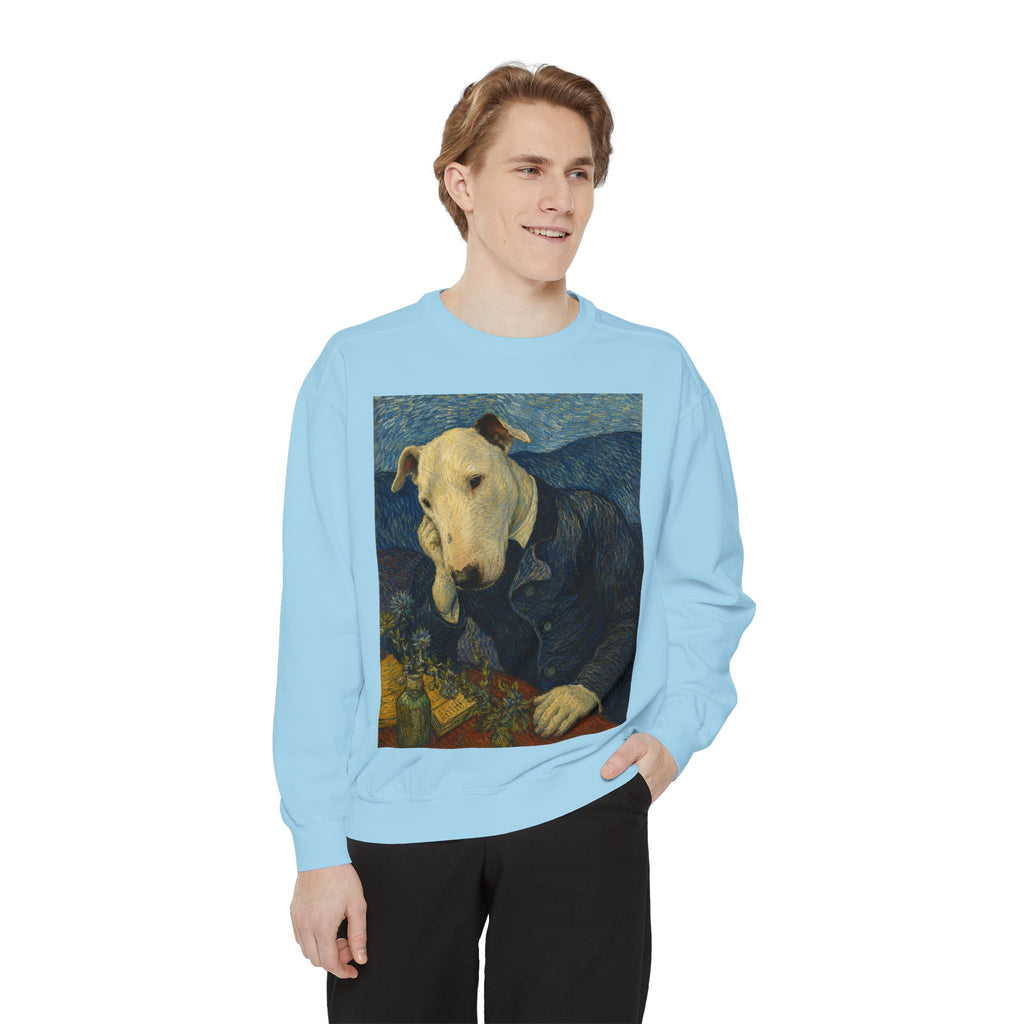 Bull Terrier Portrait of Doctor Gachet — after Vincent van Gogh, 1890 | Crewneck
