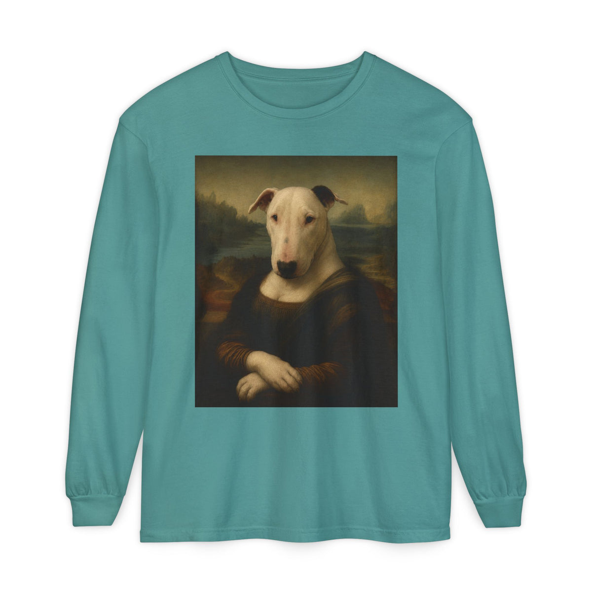 Bull Terrier Mona Lisa — after Leonardo da Vinci, c.1503 | Long Sleeve