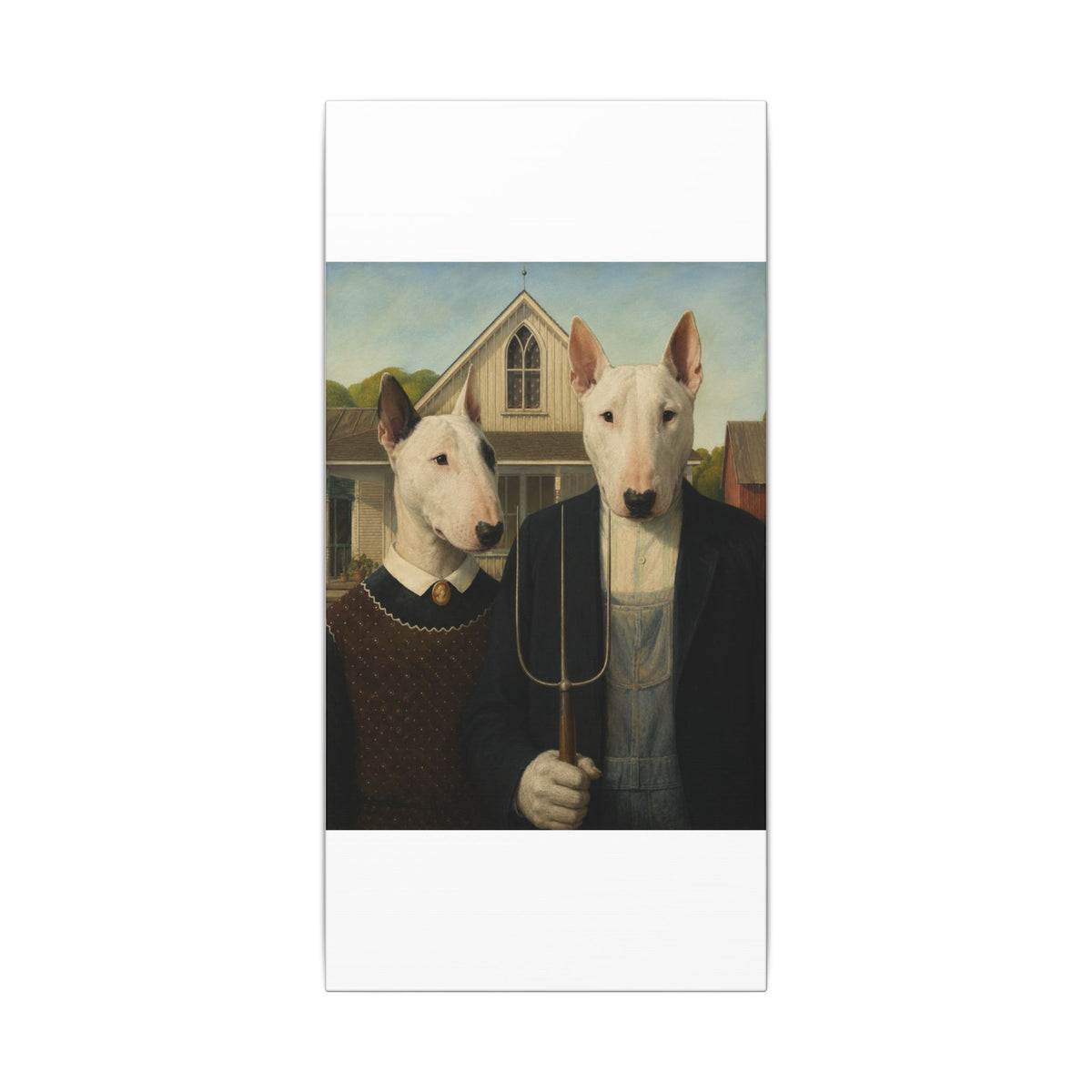 Bull Terrier American Gothic — after Grant Wood, 1930 | Canvas