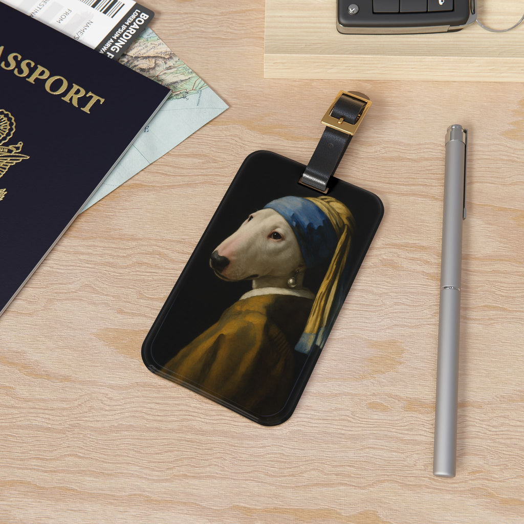 Bull Terrier Girl with a Pearl Earring — after Johannes Vermeer, c.1665 | Luggage Tag