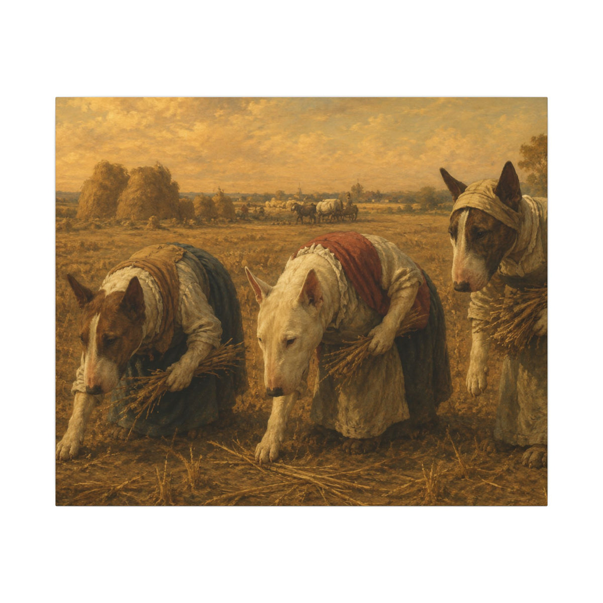 Bull Terrier The Gleaners — after Jean-Francois Millet, 1857 | Canvas