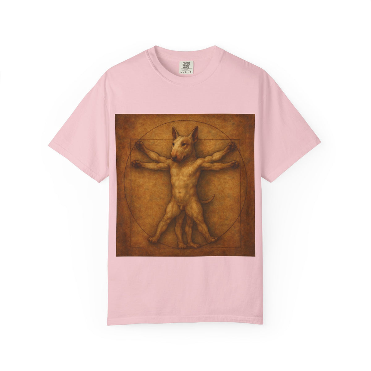 Bull Terrier Vitruvian Man — after Leonardo da Vinci, c.1490 | Garment-Dyed Tee