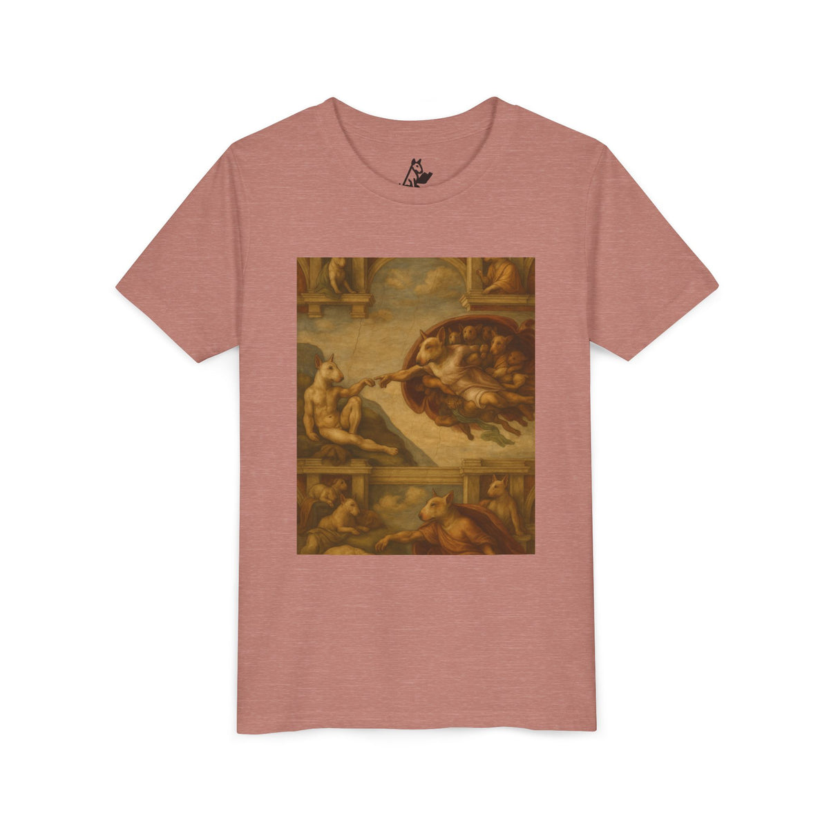 Bull Terrier The Creation of Adam — after Michelangelo, 1512 | Youth Tee