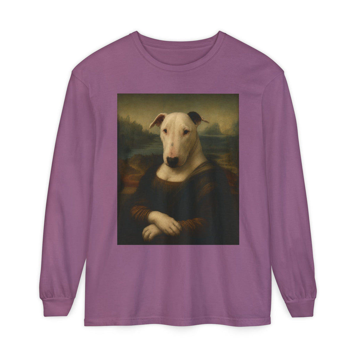 Bull Terrier Mona Lisa — after Leonardo da Vinci, c.1503 | Long Sleeve