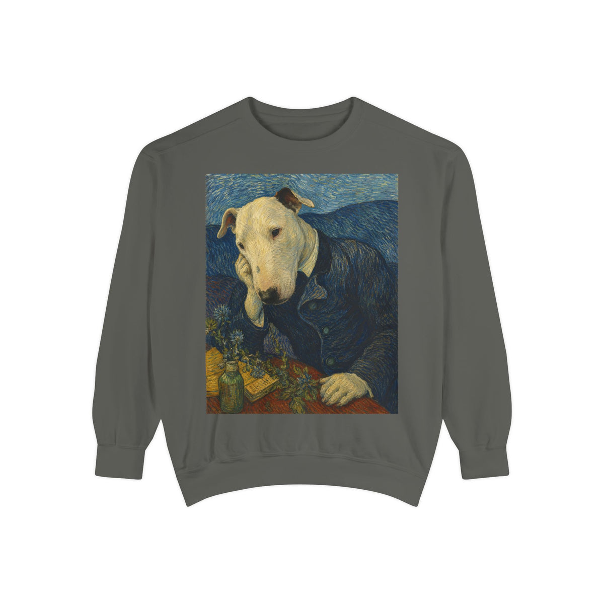 Bull Terrier Portrait of Doctor Gachet — after Vincent van Gogh, 1890 | Crewneck