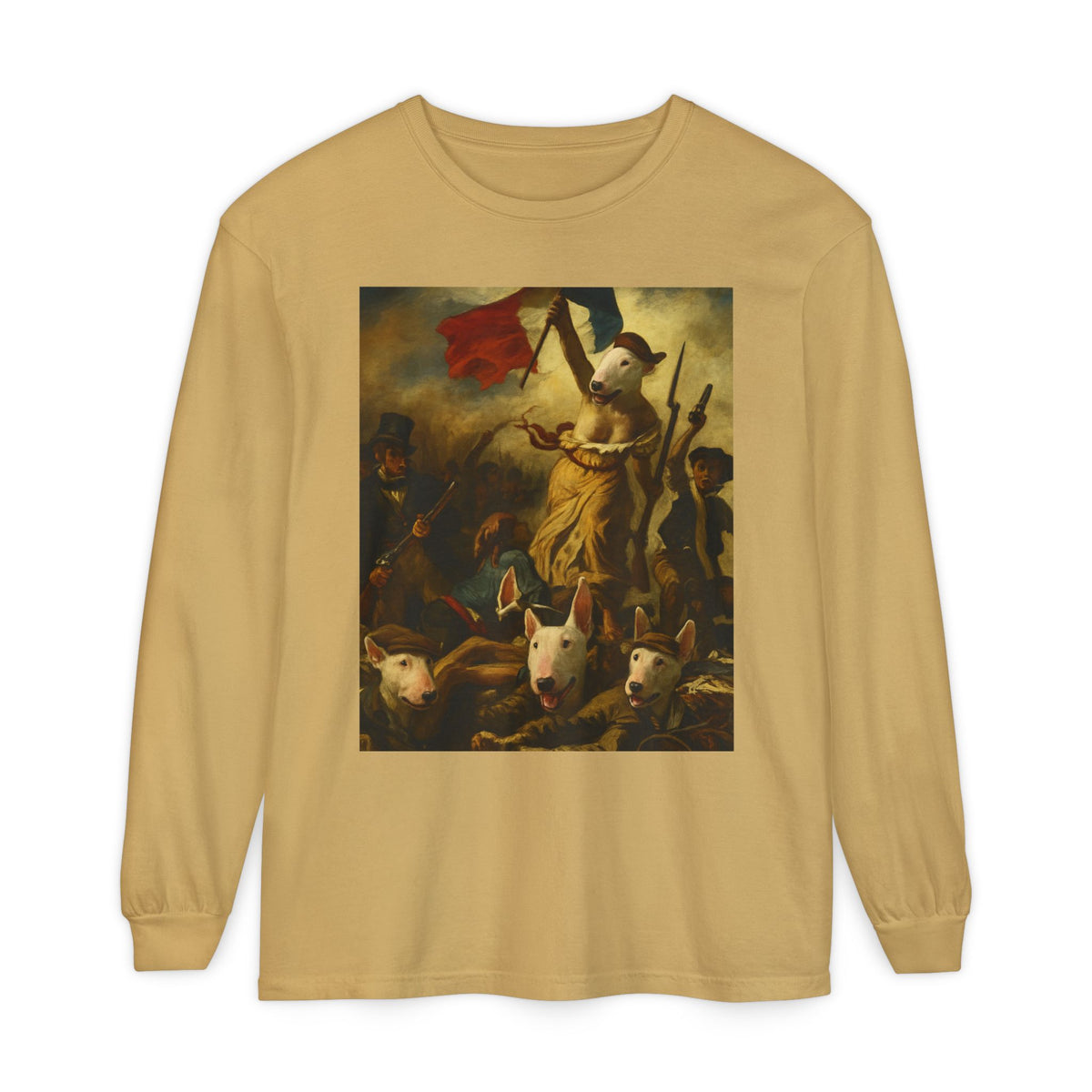 Bull Terrier Liberty Leading the People — after Eugene Delacroix, 1830 | Long Sleeve