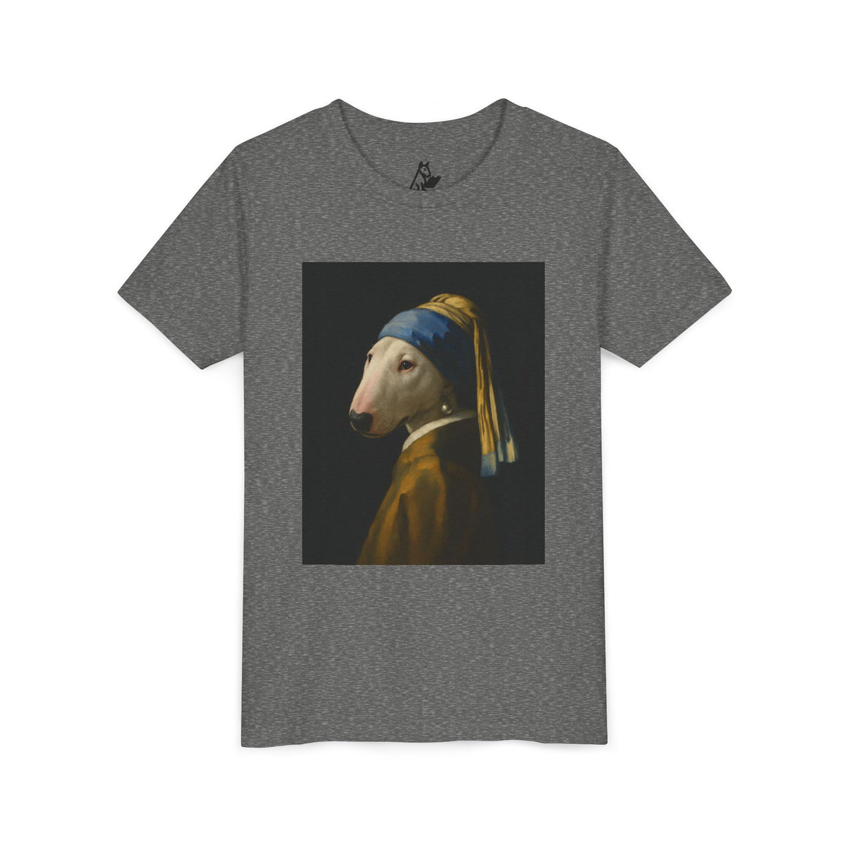 Bull Terrier Girl with a Pearl Earring — after Johannes Vermeer, c.1665 | Youth Tee