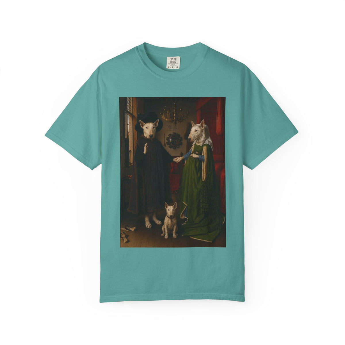 Bull Terrier The Arnolfini Portrait — after Jan van Eyck, 1434 | Garment-Dyed Tee