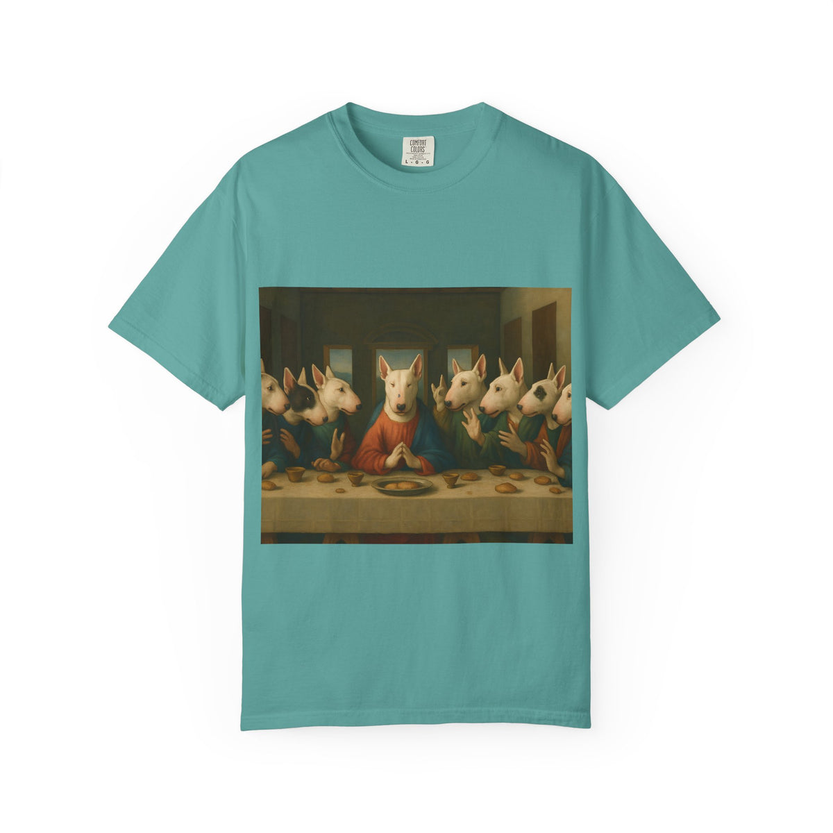 Bull Terrier The Last Supper — after Leonardo da Vinci, 1498 | Garment-Dyed Tee