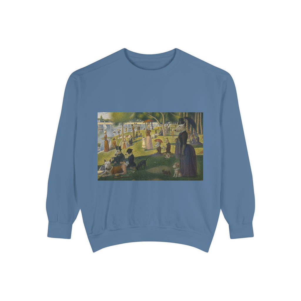 Bull Terrier A Sunday Afternoon on La Grande Jatte — after Georges Seurat, 1886 | Crewneck