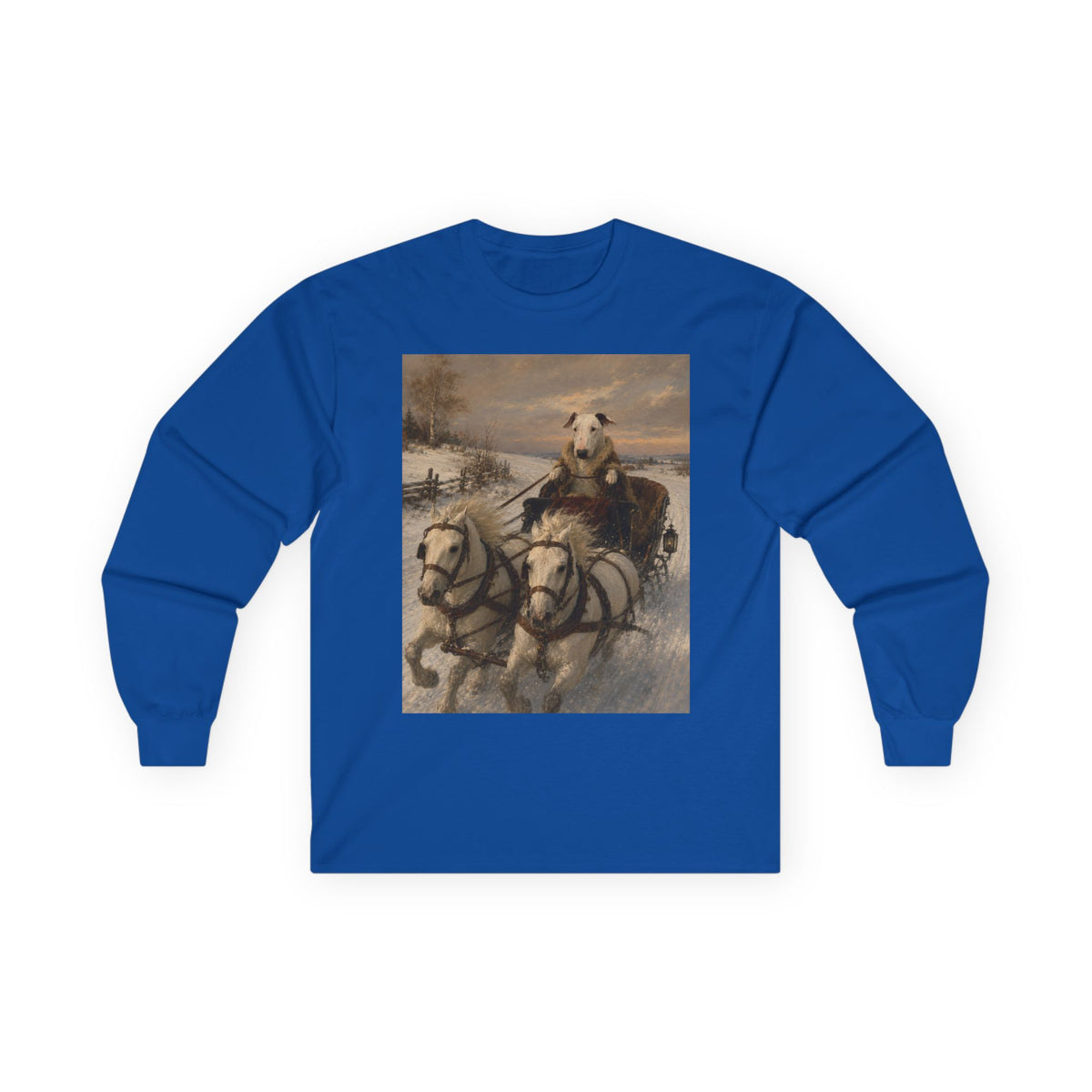Bull Terrier Sleigh Ride — after Alfred Wierusz-Kowalski, c.1890 | Long Sleeve