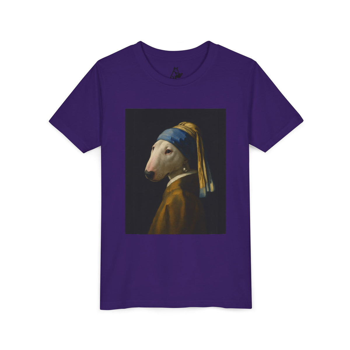 Bull Terrier Girl with a Pearl Earring — after Johannes Vermeer, c.1665 | Youth Tee