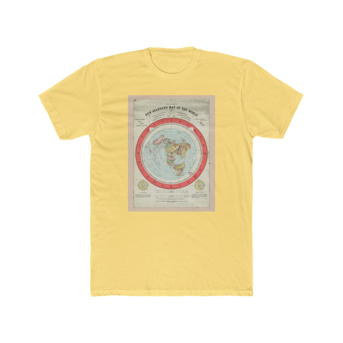 Gleason's New Standard Map of the World, 1892 | Unisex Cotton Crew Tee