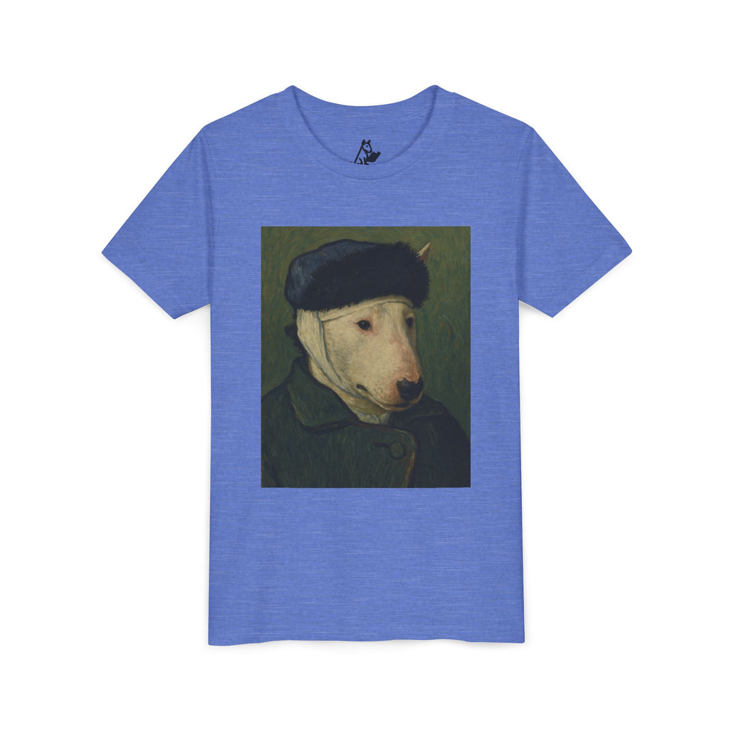 Bull Terrier Self-Portrait with Bandaged Ear — after Vincent van Gogh, 1889 | Youth Tee