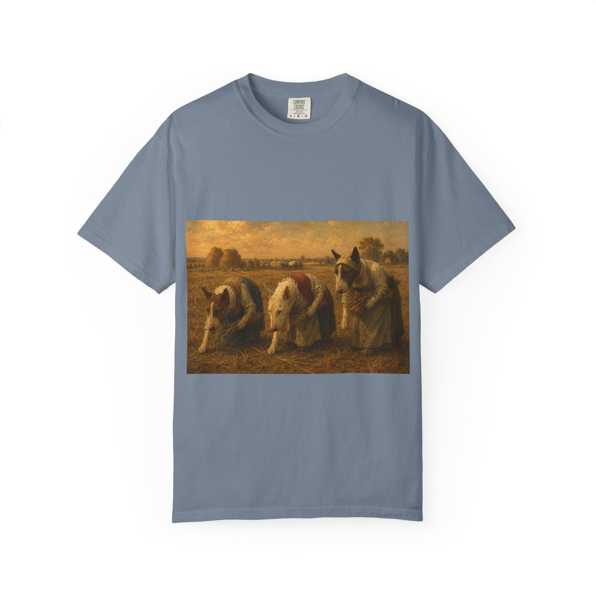 Bull Terrier The Gleaners — after Jean-Francois Millet, 1857 | Garment-Dyed Tee