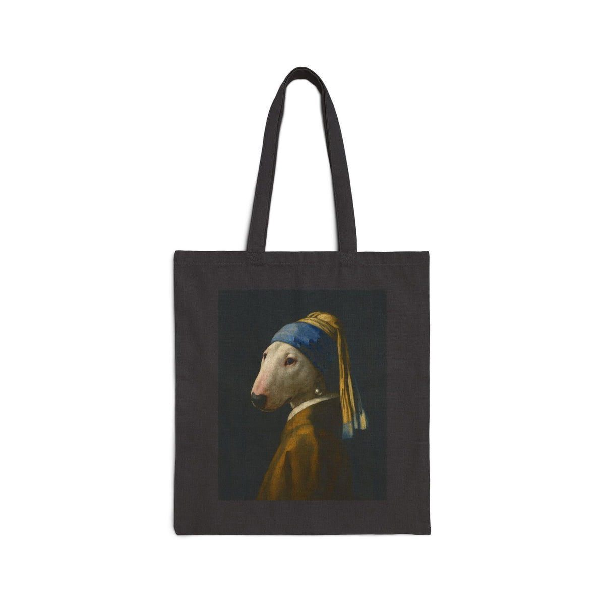 Bull Terrier Girl with a Pearl Earring — after Johannes Vermeer, c.1665 | Canvas Tote