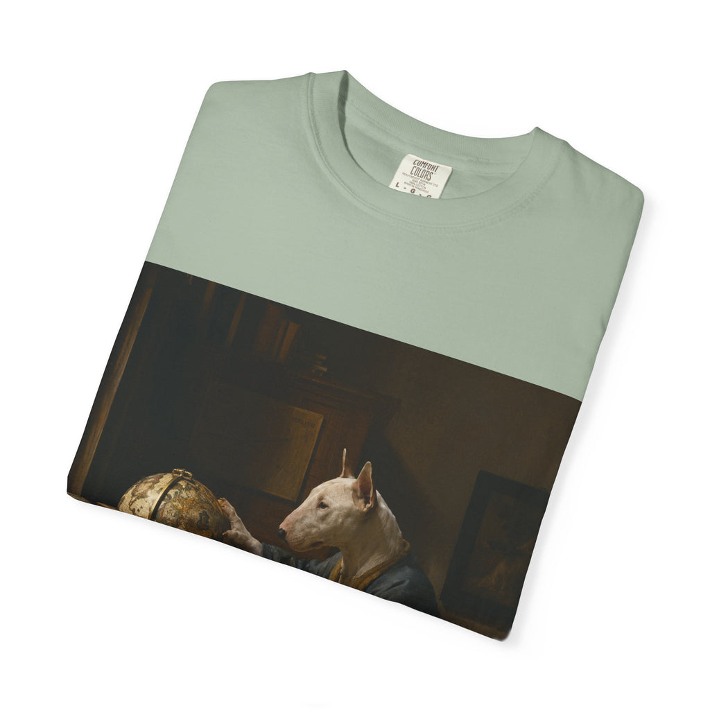 Bull Terrier The Astronomer — after Johannes Vermeer, 1668 | Garment-Dyed Tee