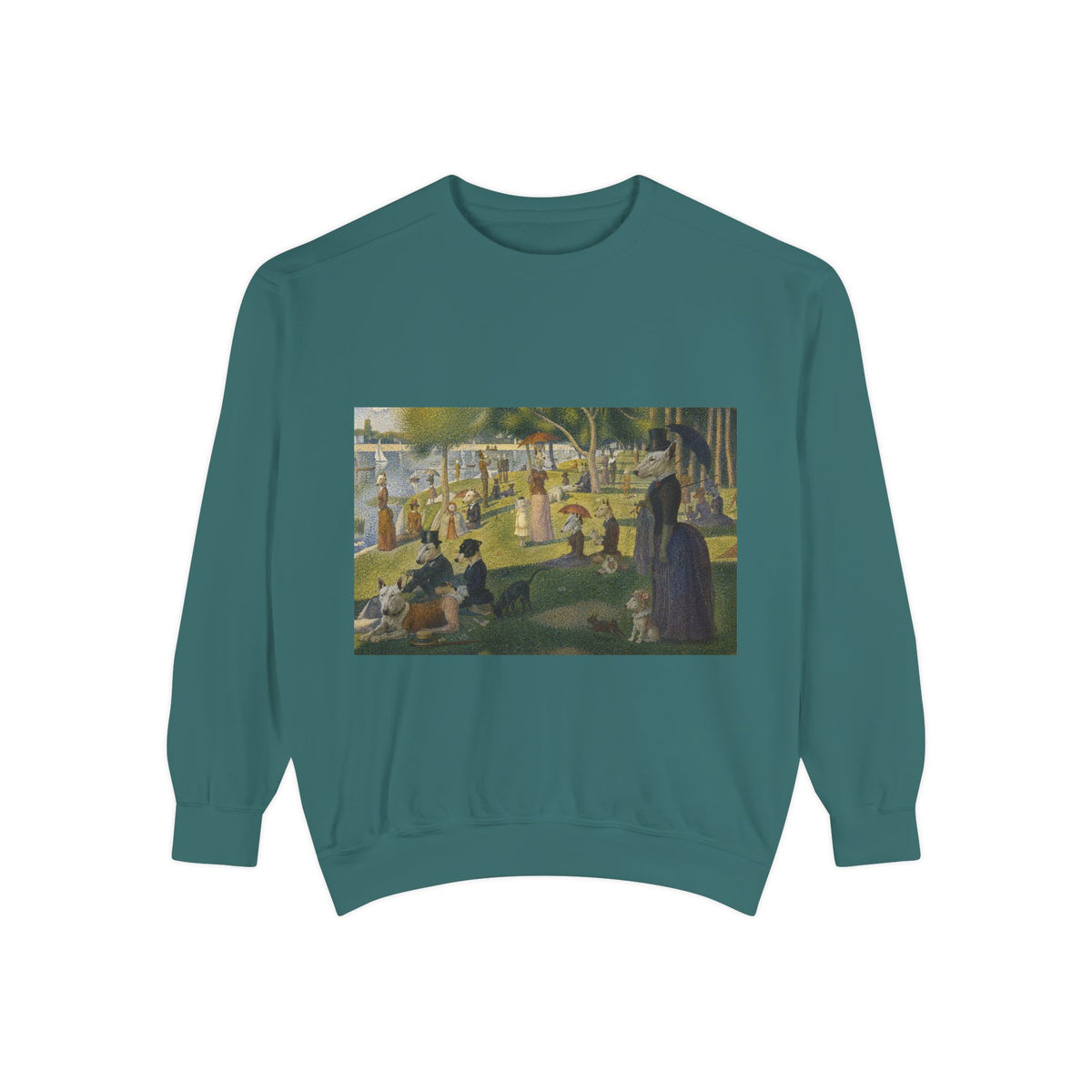 Bull Terrier A Sunday Afternoon on La Grande Jatte — after Georges Seurat, 1886 | Crewneck