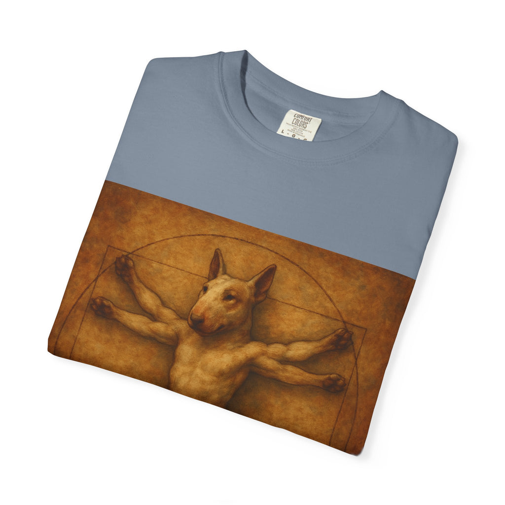 Bull Terrier Vitruvian Man — after Leonardo da Vinci, c.1490 | Garment-Dyed Tee