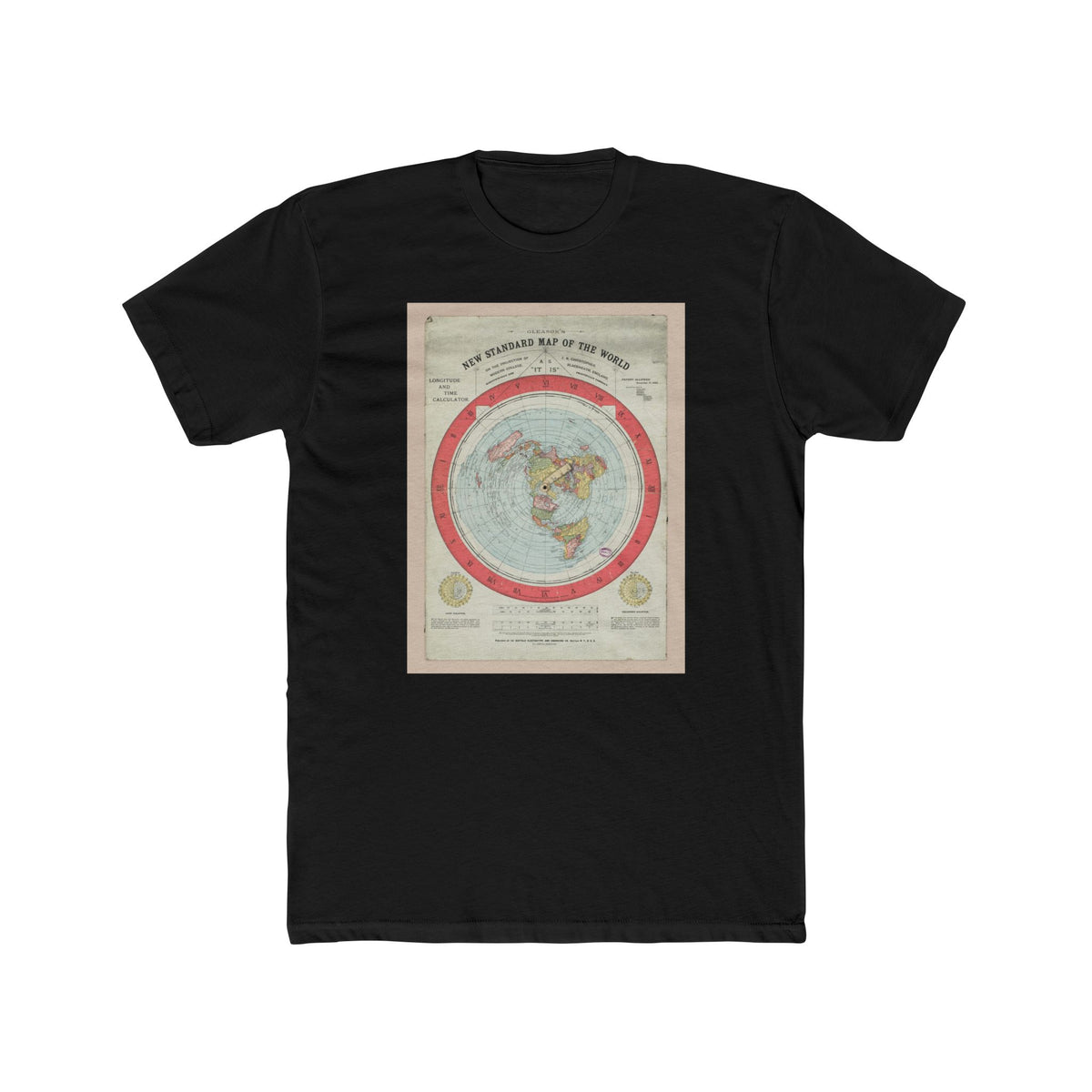 Gleason's New Standard Map of the World, 1892 | Unisex Cotton Crew Tee